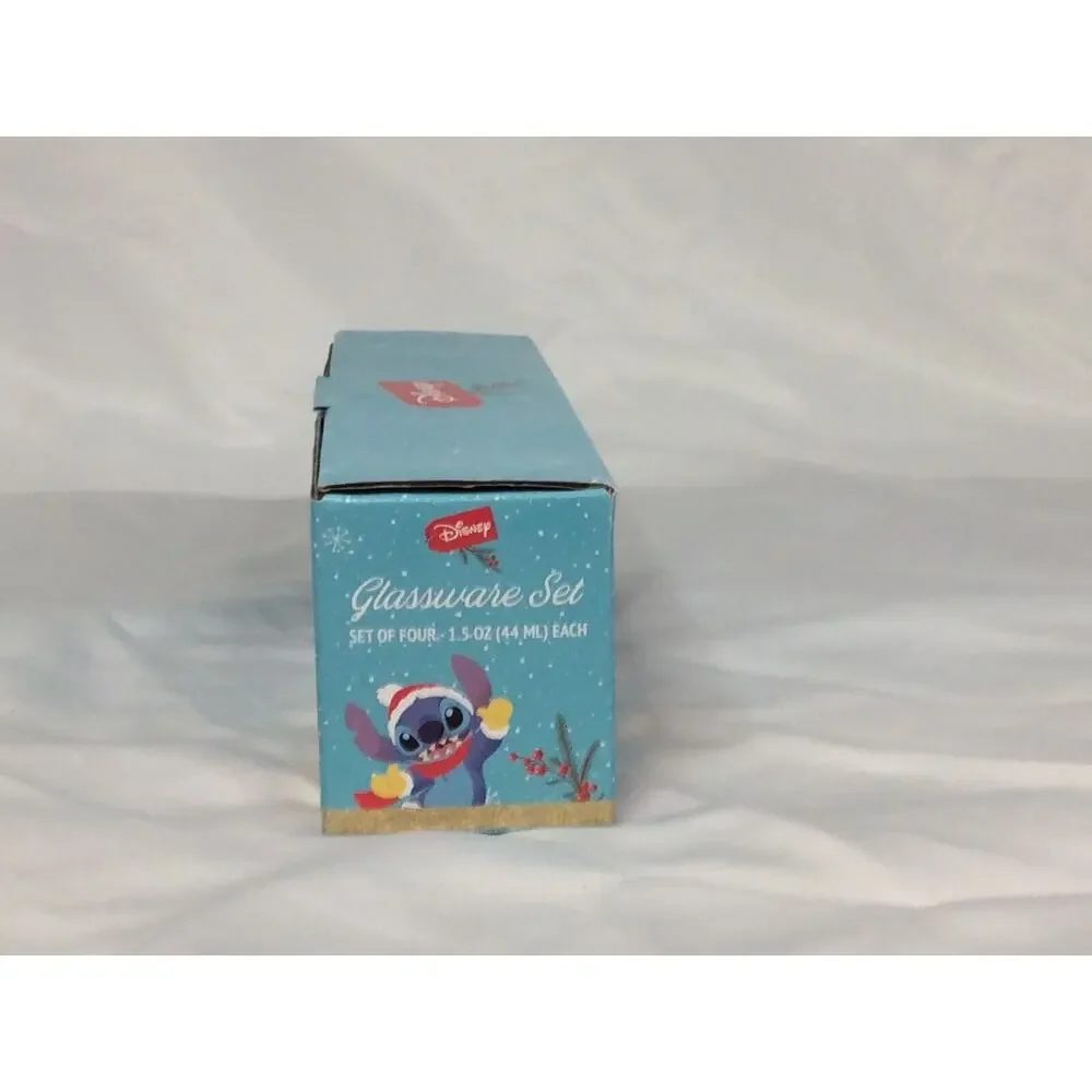 NEW DISNEY LILO AND STITCH CHRISTMAS SET OF 4 SHOT GLASSES